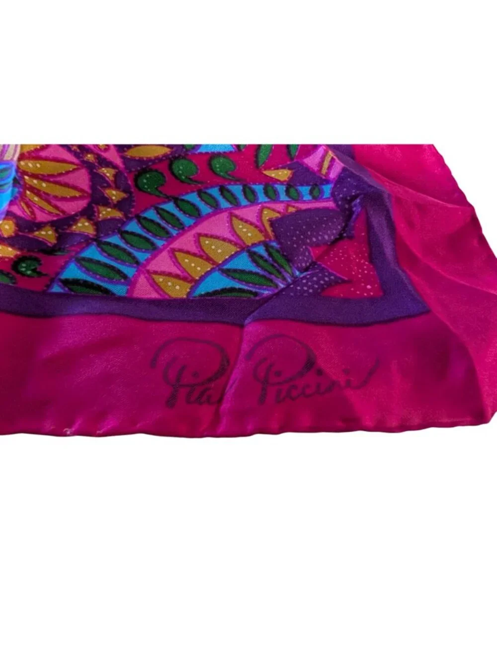 Pia Piccini Vintage Silk Scarves Geometric & Floral Patterns Made In Switzerland